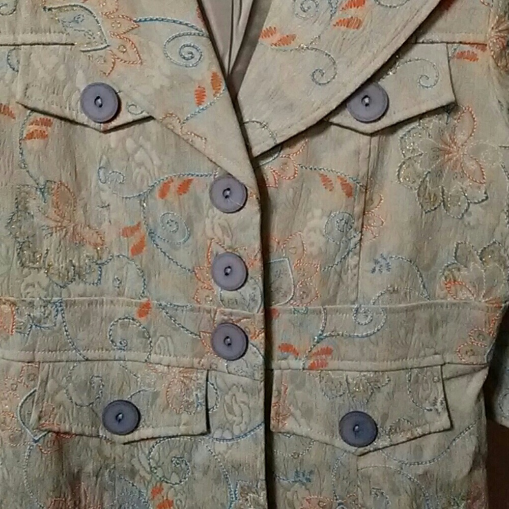Young Essence multi print 3/4 length coat - Picture 6 of 8